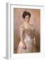 Portrait of a Lady, Standing in in a White Satin Dress-Christian Meyer Ross-Framed Giclee Print