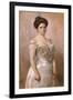 Portrait of a Lady, Standing in in a White Satin Dress-Christian Meyer Ross-Framed Giclee Print