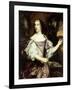 Portrait of a Lady, Standing Three-Quarter Length, Wearing a Lavender and White Satin Dress (Oil On-Jan Mytens-Framed Giclee Print