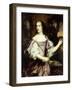 Portrait of a Lady, Standing Three-Quarter Length, Wearing a Lavender and White Satin Dress (Oil On-Jan Mytens-Framed Giclee Print