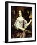 Portrait of a Lady, Standing Three-Quarter Length, Wearing a Lavender and White Satin Dress (Oil On-Jan Mytens-Framed Giclee Print