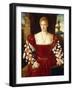 Portrait of a Lady, Standing Three-Quarter Length, Wearing a Red Velvet Dress-Bonifazio de' Pitati-Framed Giclee Print