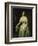 Portrait of a Lady Standing Three-Quarter Length Wearing a White Dress-August Schiott-Framed Giclee Print