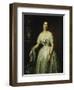 Portrait of a Lady Standing Three-Quarter Length Wearing a White Dress-August Schiott-Framed Giclee Print