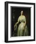 Portrait of a Lady Standing Three-Quarter Length Wearing a White Dress-August Schiott-Framed Giclee Print