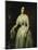 Portrait of a Lady Standing Three-Quarter Length Wearing a White Dress-August Schiott-Mounted Premium Giclee Print