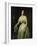 Portrait of a Lady Standing Three-Quarter Length Wearing a White Dress-August Schiott-Framed Giclee Print