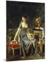 Portrait of a Lady, Surrounded by Flowers-Marguerite Gerard-Mounted Giclee Print