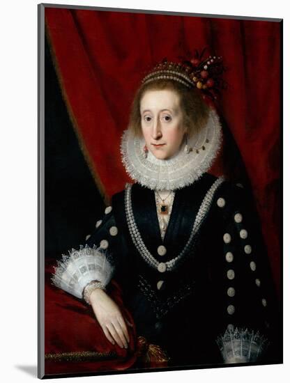 Portrait of a Lady thought to be Lucy Harington-Paul van Somer-Mounted Giclee Print