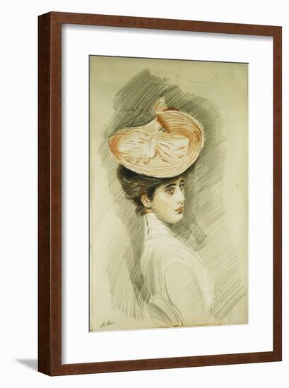 Portrait of a Lady, Thought to Be Madame Helleu-Paul Cesar Helleu-Framed Giclee Print