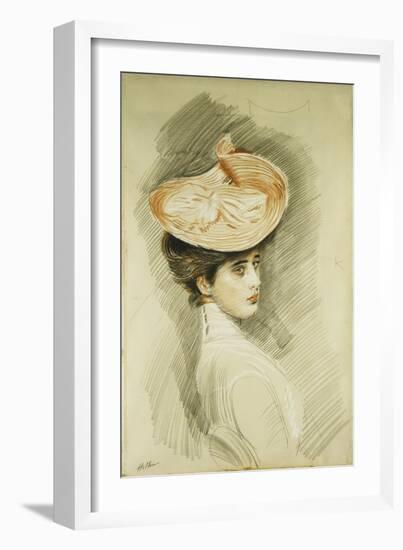 Portrait of a Lady, Thought to Be Madame Helleu-Paul Cesar Helleu-Framed Giclee Print