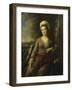 Portrait of a Lady, Thought to Be Mrs Wells, Wearing a Grey Dress with a Red Sash and an Ermine…-Nathaniel Dance-Holland-Framed Giclee Print