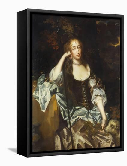 Portrait of a Lady, Three-Quarter Length, in a Brown Dress with Slashed Sleeves, 17th Century-Sir Peter Lely-Framed Stretched Canvas