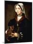 Portrait of a Lady, Three-Quarter-Length, Wearing Dark Costume, Holding a Cat-Ambrosius Benson-Mounted Giclee Print