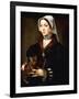 Portrait of a Lady, Three-Quarter-Length, Wearing Dark Costume, Holding a Cat-Ambrosius Benson-Framed Giclee Print