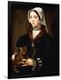 Portrait of a Lady, Three-Quarter-Length, Wearing Dark Costume, Holding a Cat-Ambrosius Benson-Framed Giclee Print