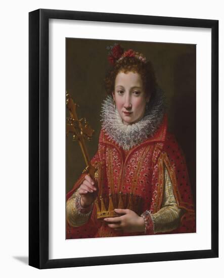 Portrait of a Lady, Traditionally Identified as Marie De' Medici, 1600-03-Santi Di Tito-Framed Giclee Print