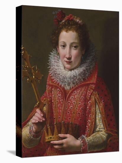 Portrait of a Lady, Traditionally Identified as Marie De' Medici, 1600-03-Santi Di Tito-Stretched Canvas