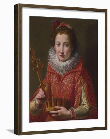 Portrait of a Lady, Traditionally Identified as Marie De' Medici, 1600-03-Santi Di Tito-Framed Giclee Print