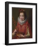 Portrait of a Lady, Traditionally Identified as Marie De' Medici, 1600-03-Santi Di Tito-Framed Premium Giclee Print