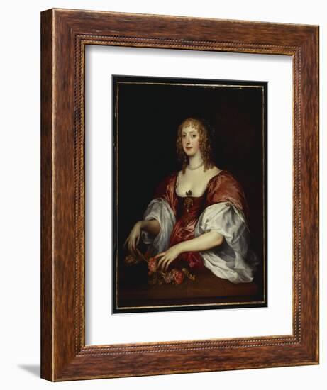 Portrait of a Lady, Traditionally Thought to Be the Countess of Carnavon-Sir Anthony Van Dyck-Framed Giclee Print