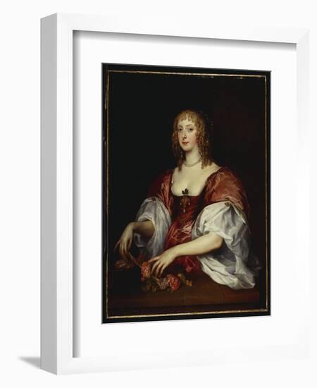 Portrait of a Lady, Traditionally Thought to Be the Countess of Carnavon-Sir Anthony Van Dyck-Framed Giclee Print