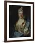 Portrait of a Lady, Wearing a White Dress and a Blue Cloak-Nicolas de Largilliere-Framed Giclee Print