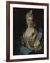 Portrait of a Lady, Wearing a White Dress and a Blue Cloak-Nicolas de Largilliere-Framed Giclee Print