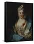 Portrait of a Lady, Wearing a White Dress and a Blue Cloak-Nicolas de Largilliere-Framed Stretched Canvas