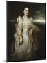 Portrait of a Lady Wearing a White Dress Embroidered with Pearls-Adolphe Joseph Thomas Monticelli-Mounted Giclee Print