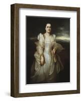 Portrait of a Lady Wearing a White Dress Embroidered with Pearls-Adolphe Joseph Thomas Monticelli-Framed Giclee Print