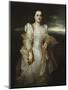 Portrait of a Lady Wearing a White Dress Embroidered with Pearls-Adolphe Joseph Thomas Monticelli-Mounted Giclee Print