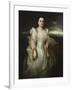 Portrait of a Lady Wearing a White Dress Embroidered with Pearls-Adolphe Joseph Thomas Monticelli-Framed Giclee Print