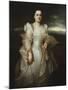 Portrait of a Lady Wearing a White Dress Embroidered with Pearls-Adolphe Joseph Thomas Monticelli-Mounted Giclee Print