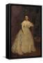 Portrait of a Lady Wearing a White Dress-Richard Buckner-Framed Stretched Canvas
