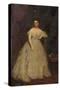 Portrait of a Lady Wearing a White Dress-Richard Buckner-Stretched Canvas