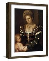 Portrait of a Lady with a Boy, 1530S-Paris Bordone-Framed Giclee Print