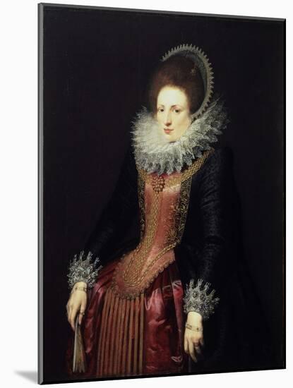 Portrait of a Lady with a Fan, 1610S-null-Mounted Giclee Print