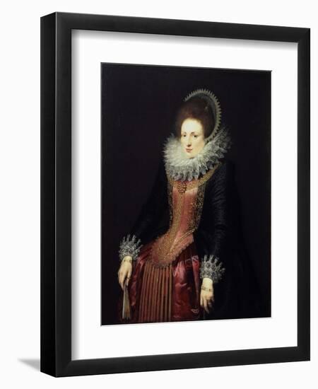 Portrait of a Lady with a Fan, 1610S-null-Framed Premium Giclee Print