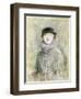 Portrait of a Lady with a Fur Collar and Muff, 20th Century (Drawing)-Paul Cesar Helleu-Framed Giclee Print