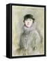 Portrait of a Lady with a Fur Collar and Muff, 20th Century (Drawing)-Paul Cesar Helleu-Framed Stretched Canvas