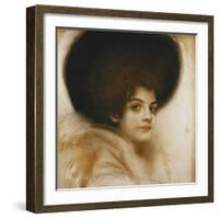 Portrait of a Lady with a Hat-Franz von Stuck-Framed Giclee Print