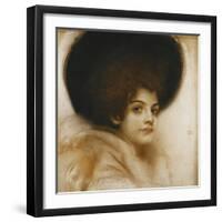Portrait of a Lady with a Hat-Franz von Stuck-Framed Premium Giclee Print