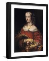 Portrait of a Lady with a Lap Dog, Ca 1665-Rembrandt van Rijn-Framed Giclee Print