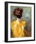 Portrait of a Lady with a Mask (Oil on Canvas)-Pedro Ribera-Framed Giclee Print