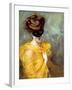 Portrait of a Lady with a Mask (Oil on Canvas)-Pedro Ribera-Framed Giclee Print