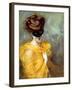 Portrait of a Lady with a Mask (Oil on Canvas)-Pedro Ribera-Framed Giclee Print