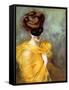 Portrait of a Lady with a Mask (Oil on Canvas)-Pedro Ribera-Framed Stretched Canvas
