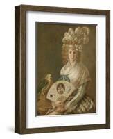 Portrait of a Lady with a Parrot, C.1785-90-Luis Paret y Alcazar-Framed Giclee Print