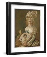 Portrait of a Lady with a Parrot, C.1785-90-Luis Paret y Alcazar-Framed Giclee Print